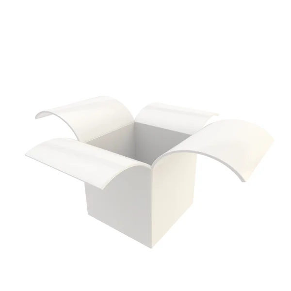 Hochglanz-Paketkasten isoliert auf weiß — Stockfoto