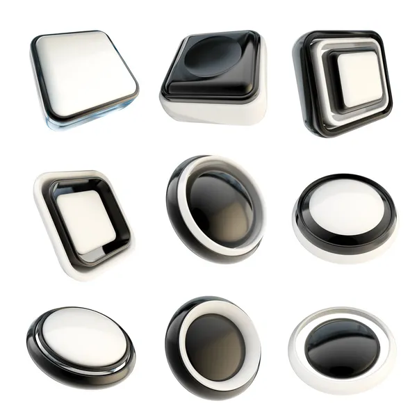 Set of plastic template buttons isolated — Stock Photo, Image