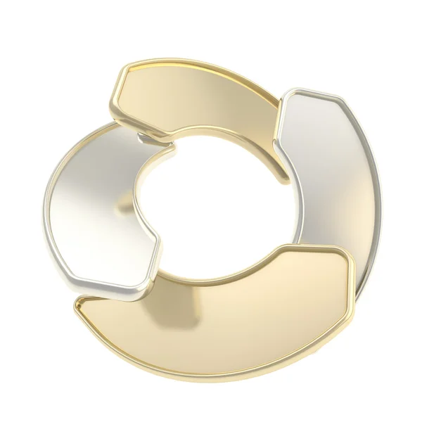 Cirkel frame embleem label gemaakt van vier glanzende pijlen — Stockfoto