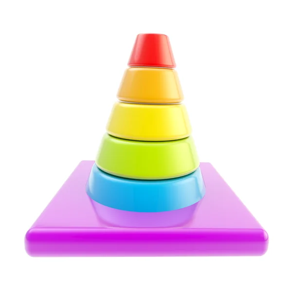 Glossy road cone colored in rainbow gradient0 isolated — Stock Photo, Image