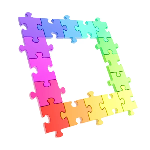 Copyspace puzzle frame made of jigsaw pieces — Stock Photo, Image