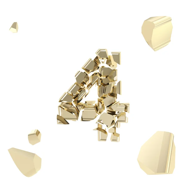 Abc alphabet symbol broken into tiny glossy pieces — Stock Photo, Image