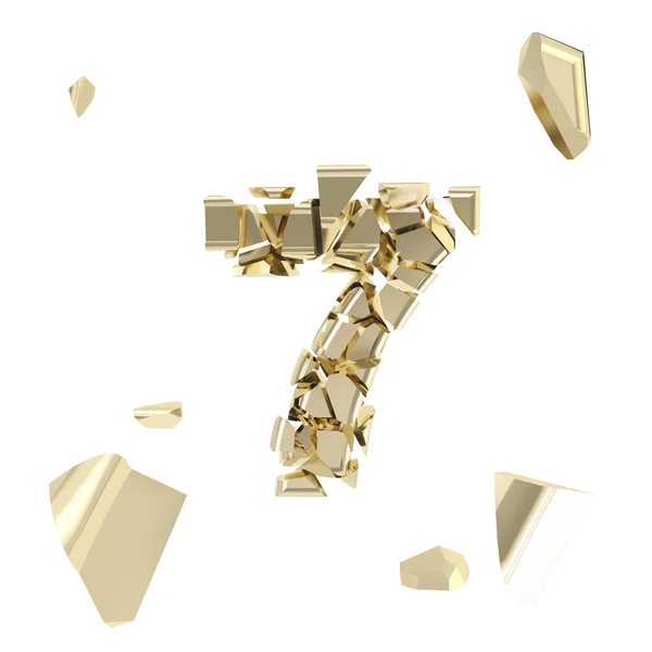 Abc símbolo alfabeto quebrado em pequenas peças brilhantes — Fotografia de Stock