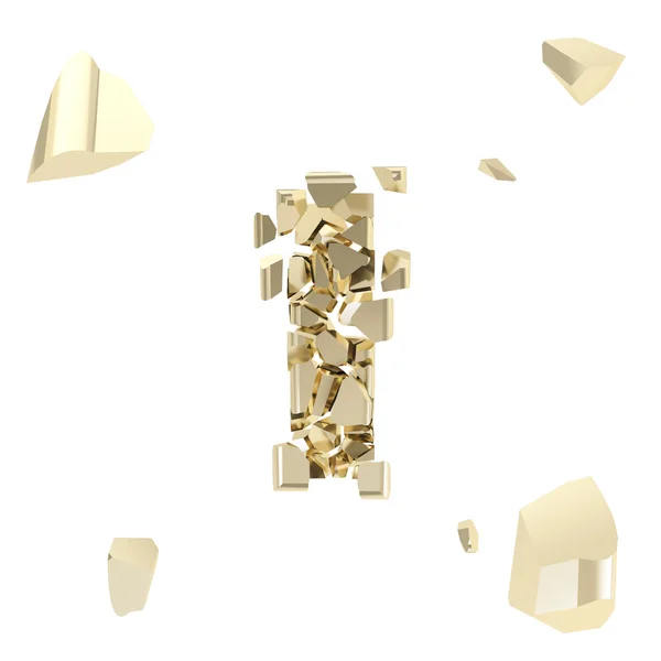 Abc alphabet symbol broken into tiny glossy pieces — Stock Photo, Image