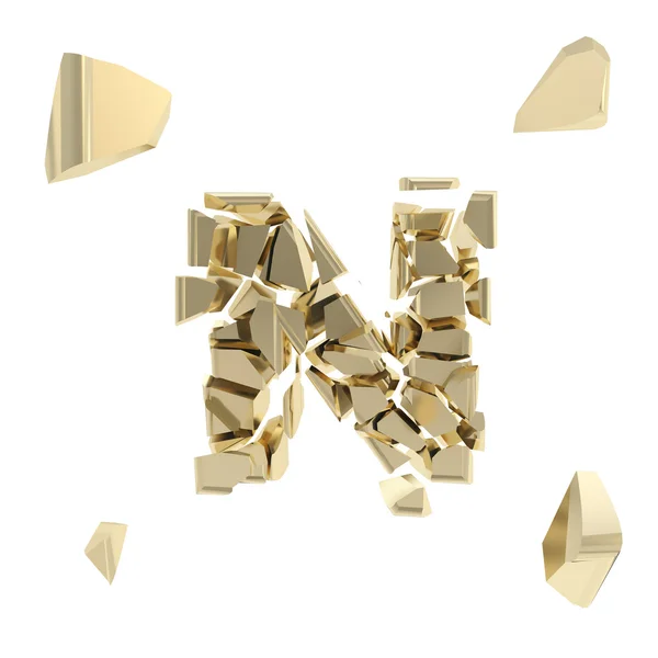 Abc-Alphabet-Symbol in winzige Hochglanzstücke zerlegt — Stockfoto