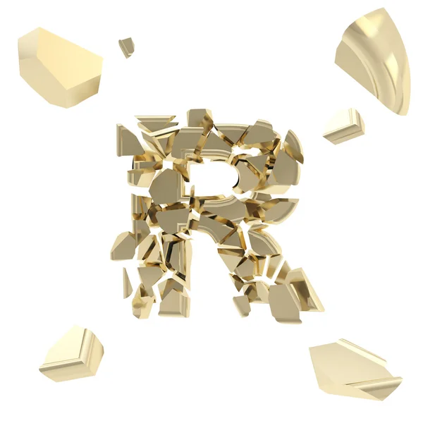 Abc alphabet symbol broken into tiny glossy pieces — Stock Photo, Image