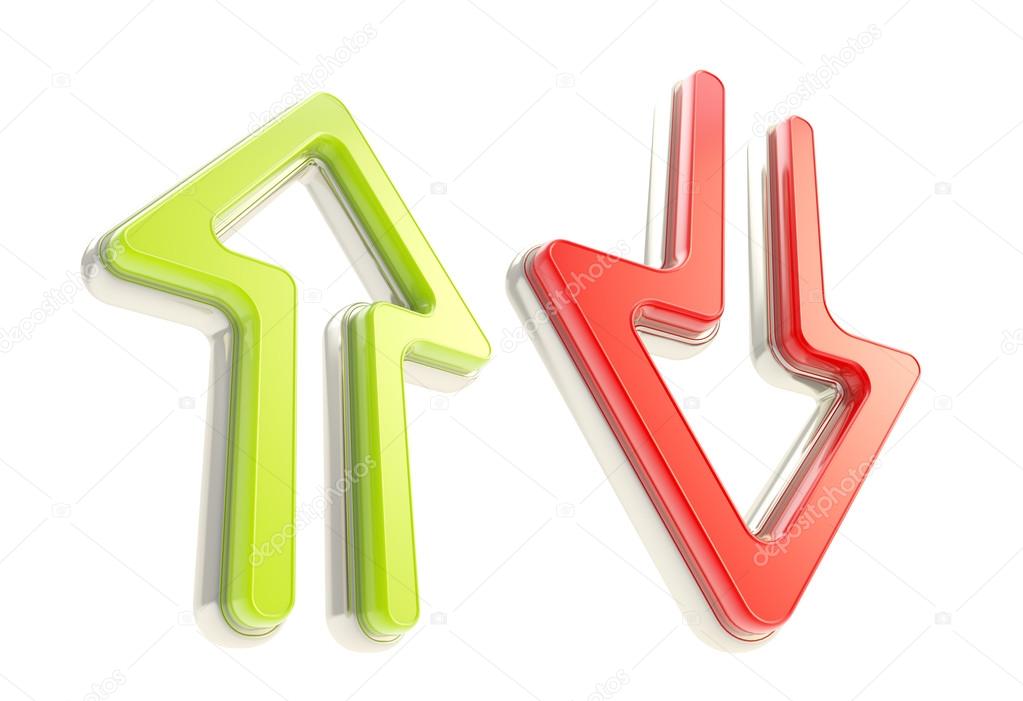 Down up arrow icons, red and green, isolated Stock Photo by ©nbvf89 ...