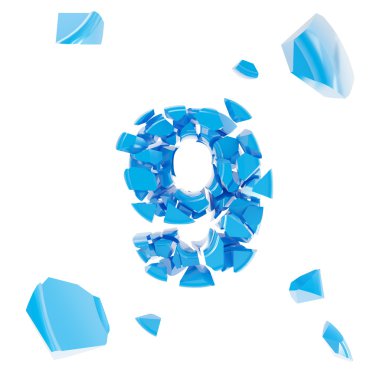 abc alfabe sembol parlak küçük parçalar halinde kırık