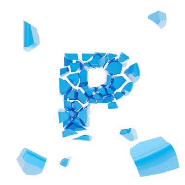 abc alfabe sembol parlak küçük parçalar halinde kırık