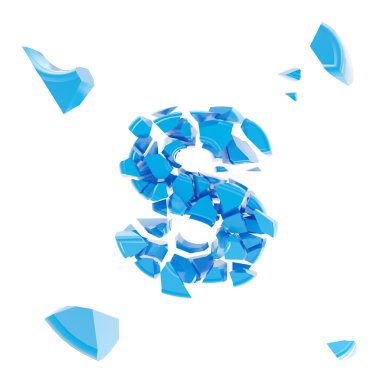 abc alfabe sembol parlak küçük parçalar halinde kırık