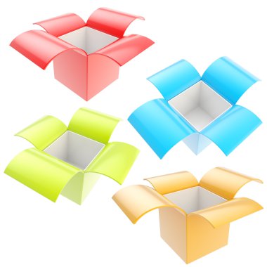 Package parcel boxes, set of four isolated