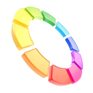 yuvarlak daire çerçeve izole on segmentlerinin yaptı