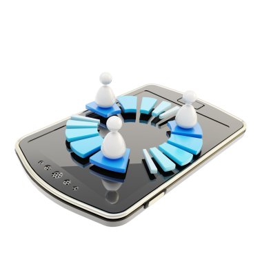 izole smartphone kavramı üzerinden bağlantı amblemi