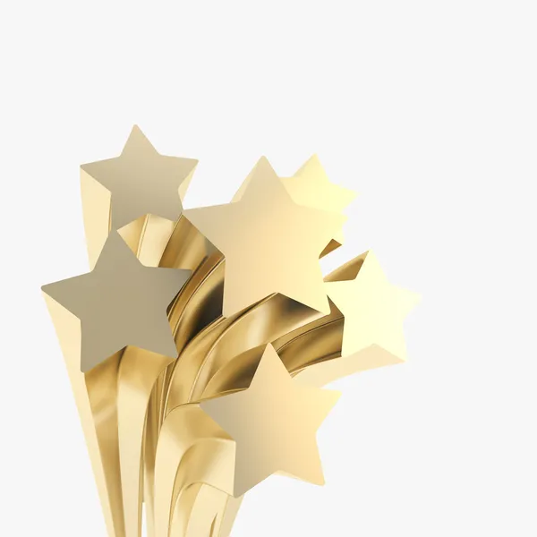 Extruded golden stars on as festive background — Stock Photo, Image