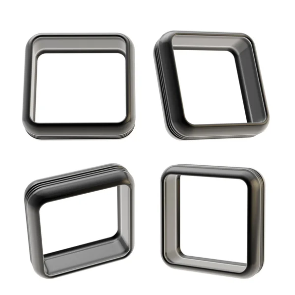 Abstract frame copyspace boarders of black plastic — Stock Photo, Image