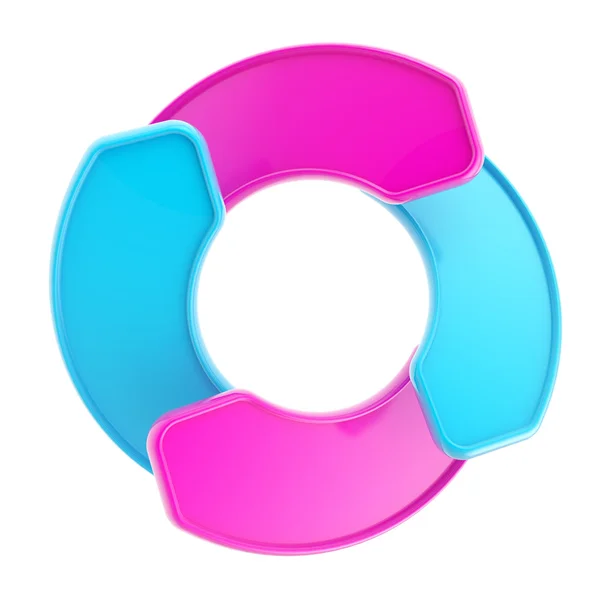 Marcadores de forma de seta formando círculo copyspace emblema — Fotografia de Stock