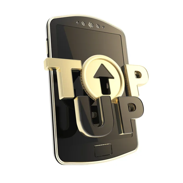 Top-up emblem icon over smart mobile phone concept — Stock Photo, Image