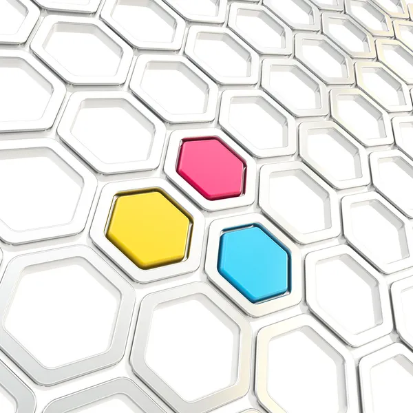 Glansigt hexagon segment som abstrakt bakgrund — Stockfoto