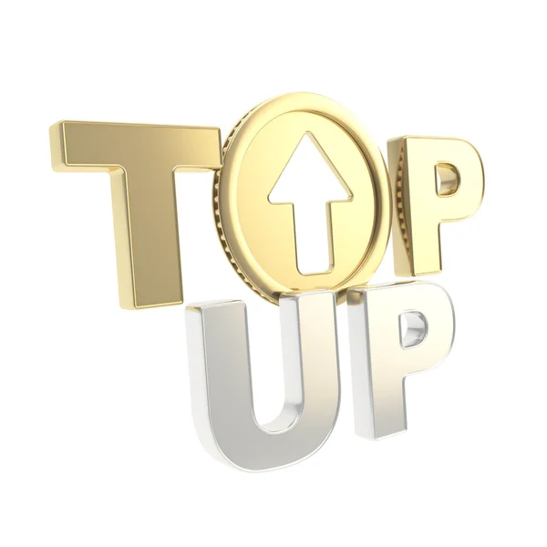 Top-up emblem icon with up arrow coin — Stock Photo, Image