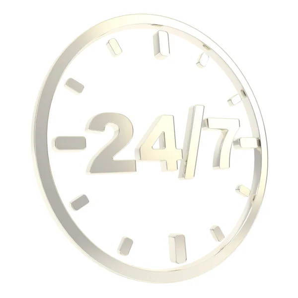 24-7 twenty four hour seven days a week emblem icon — Stock Photo, Image