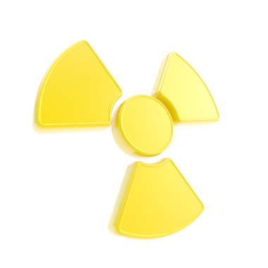 nuclead radyasyon sarı parlak işareti izole