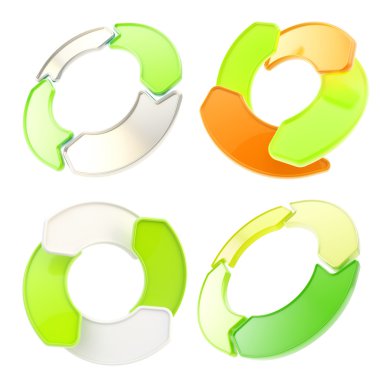 dört ok tasarlamak Arma etiket yuvarlak