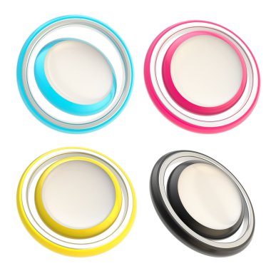 Set of four round copyspace circle button templates