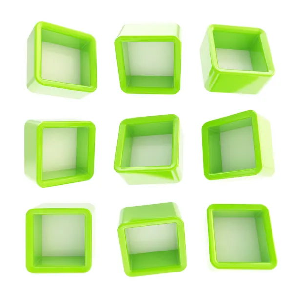 Copyspace cube square shelf boxes isolated — Stock Photo, Image