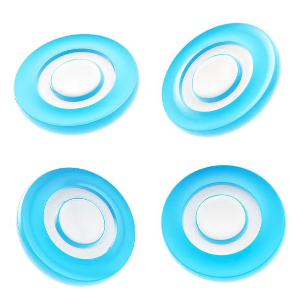 Set of four copyspace round circle buttons isolated — Stock Photo, Image