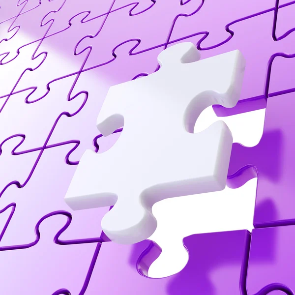 Puzzle-Puzzle Hintergrund mit einem Teil stechen heraus — Stockfoto