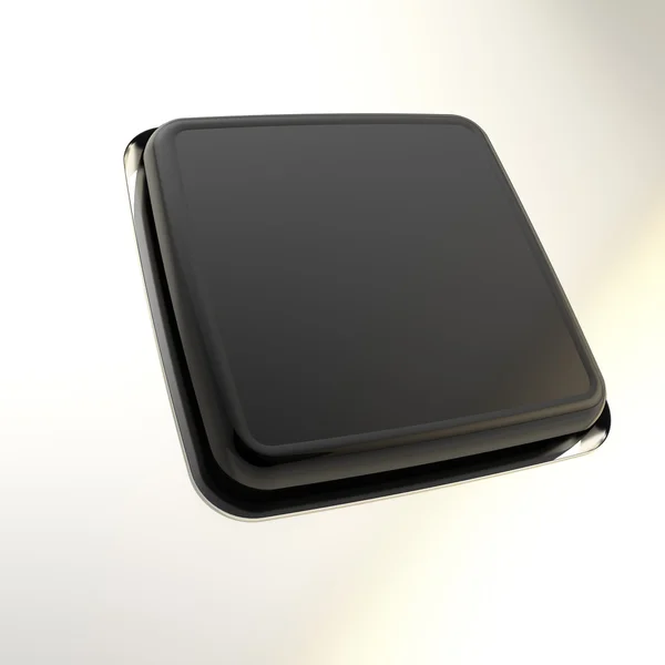 Черная кнопка копировальной клавиатуры на хромной поверхности — стоковое фото