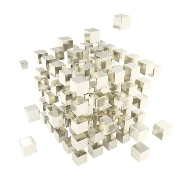 Abstract backdrop made of chrome cube composition — Stock Photo, Image