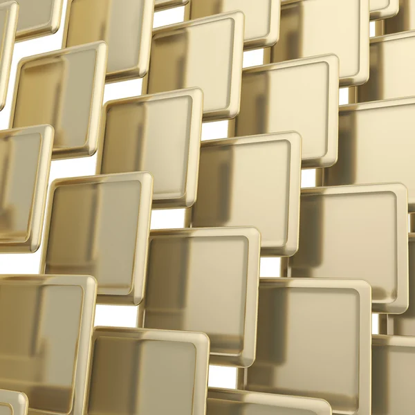 Abstract background of glossy golden square plates — Stock Photo, Image