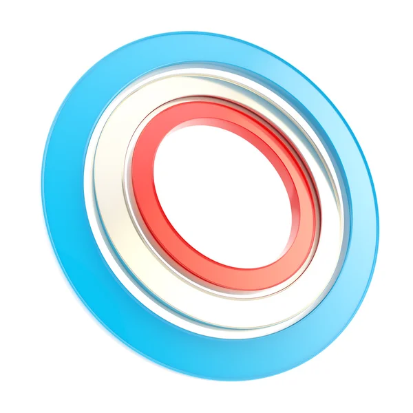Červené, modré a bílé copyspace kolem kruhu rámce — Stock fotografie