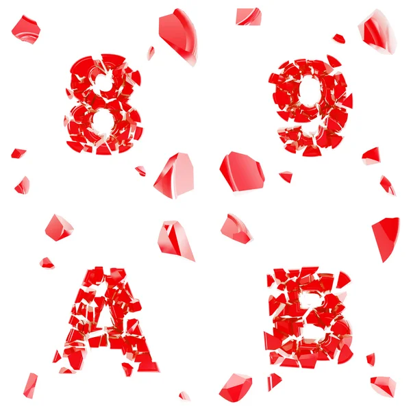 ABC alfabet symbool in kleine glanzende stukken gebroken — Stockfoto