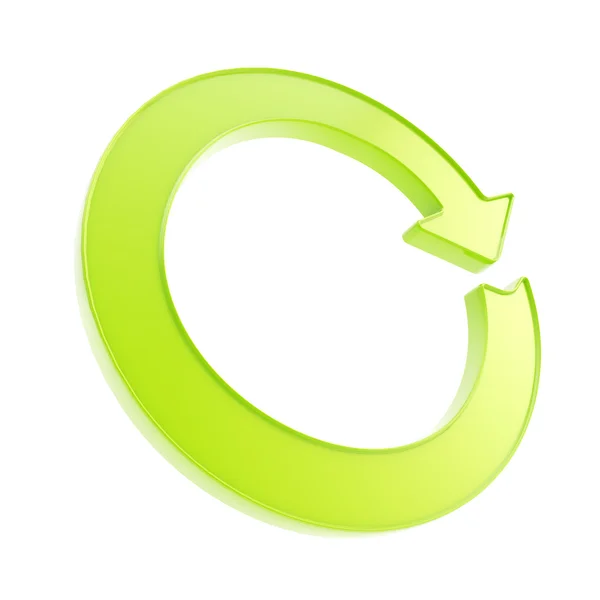 Recycle glossy emblem icon as circle round arrow — Stock Photo, Image