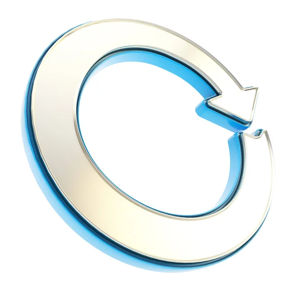 Circled round arrow copyspace emblem glossy icon — Stock Photo, Image