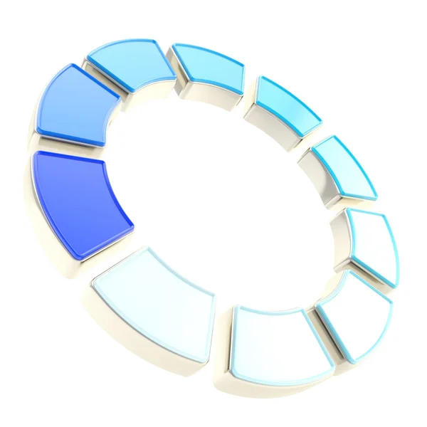 Quadro círculo redondo feito de dez segmentos isolados — Fotografia de Stock