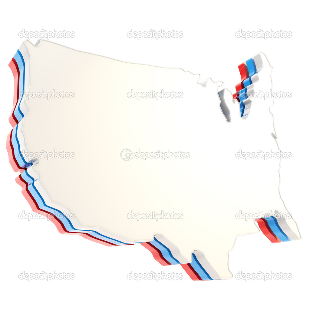 USA country shaped copyspace dimensional plate isolated