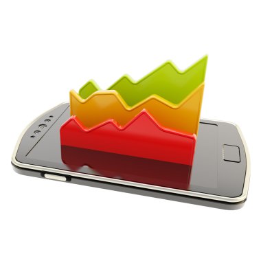 akıllı telefon ekran yüzeyi izole üzerinde istatistiksel veriler