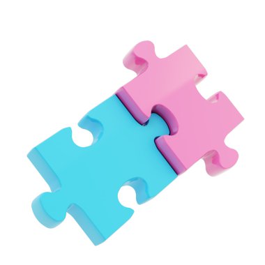 jigsaw parlak parçaları birbirine bağlı iki bulmaca