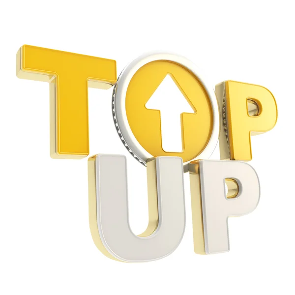 Top-up emblem icon with up arrow coin — Stock Photo, Image