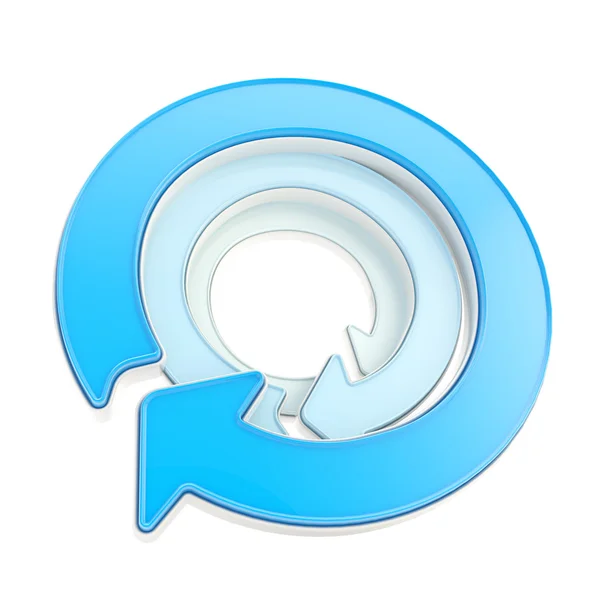 Circular copyspace emblem icon made of three arrows — Stock Photo, Image