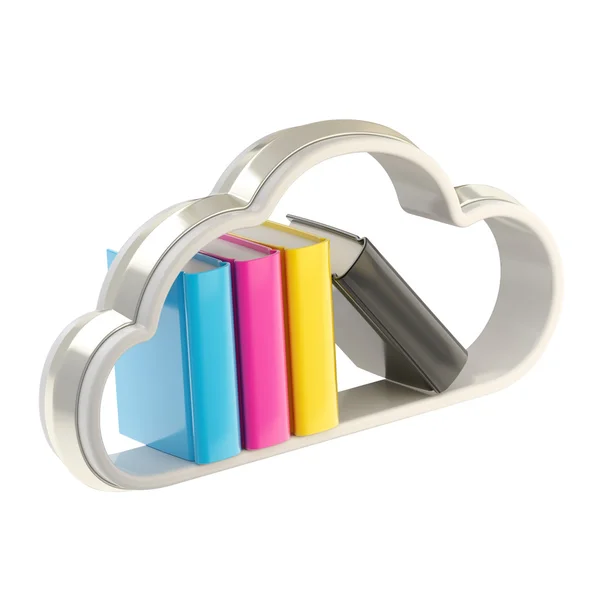 Book cloud shaped shelf icon emblem isolated — Stock Photo, Image