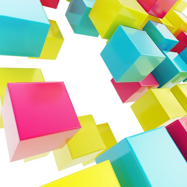 Abstracte achtergrond gemaakt van glanzend kubussen — Stockfoto