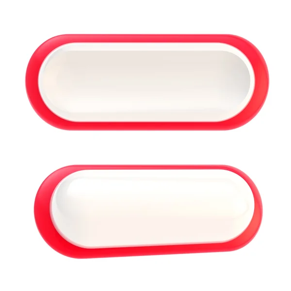 一連の 2 つの赤い光沢のある copyspace ボタン テンプレートのバナー — ストック写真