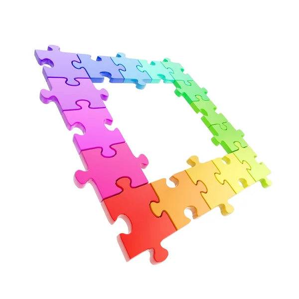 Copyspace puzzle frame made of jigsaw pieces — Stock Photo, Image