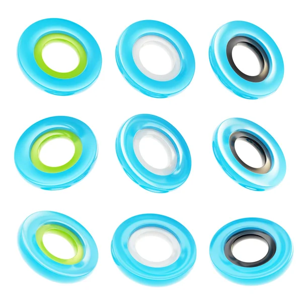 Copyspace round glossy circle button emblem badges — Stock Photo, Image