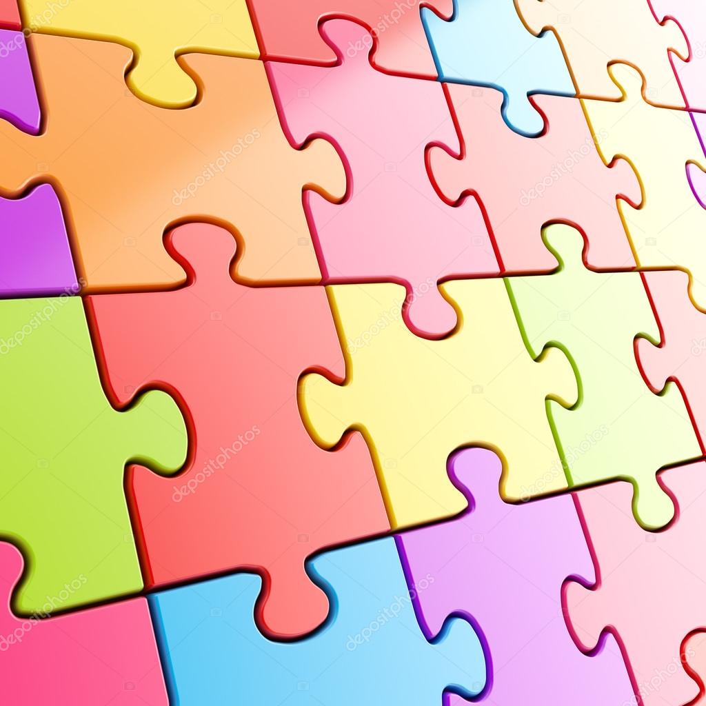 Puzzle jigsaw background made of coloful pieces Stock Photo by ©nbvf89