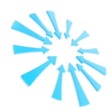 boşaltmak izole mavi parlak okları yapılmış kare yuvarlak